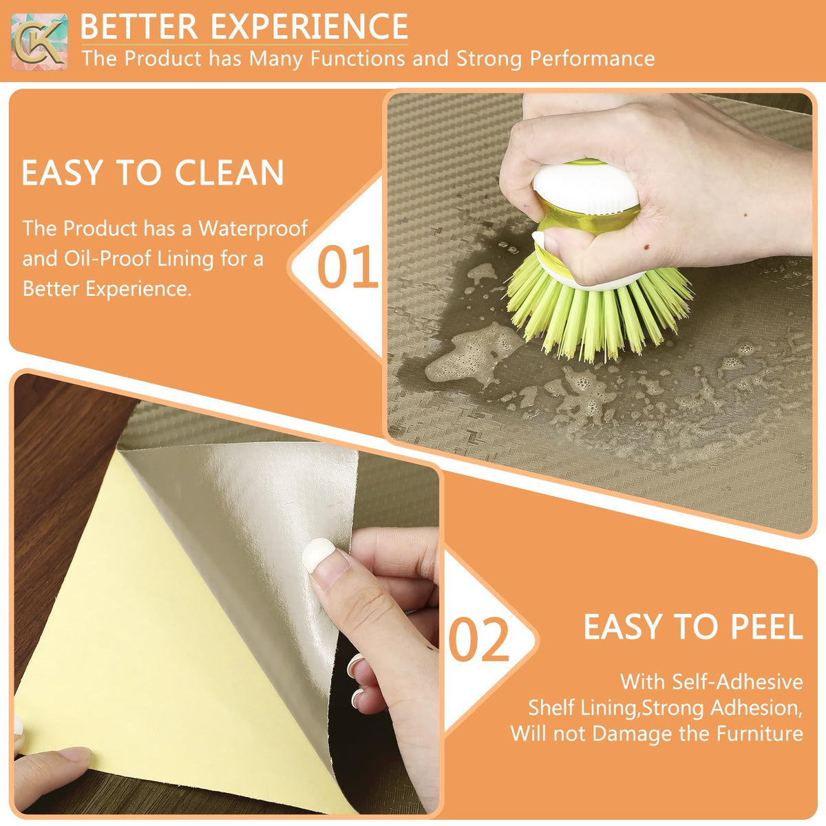 Self Adhesive Shelf Liner Kitchen Liner (4187.14 sq inches)
