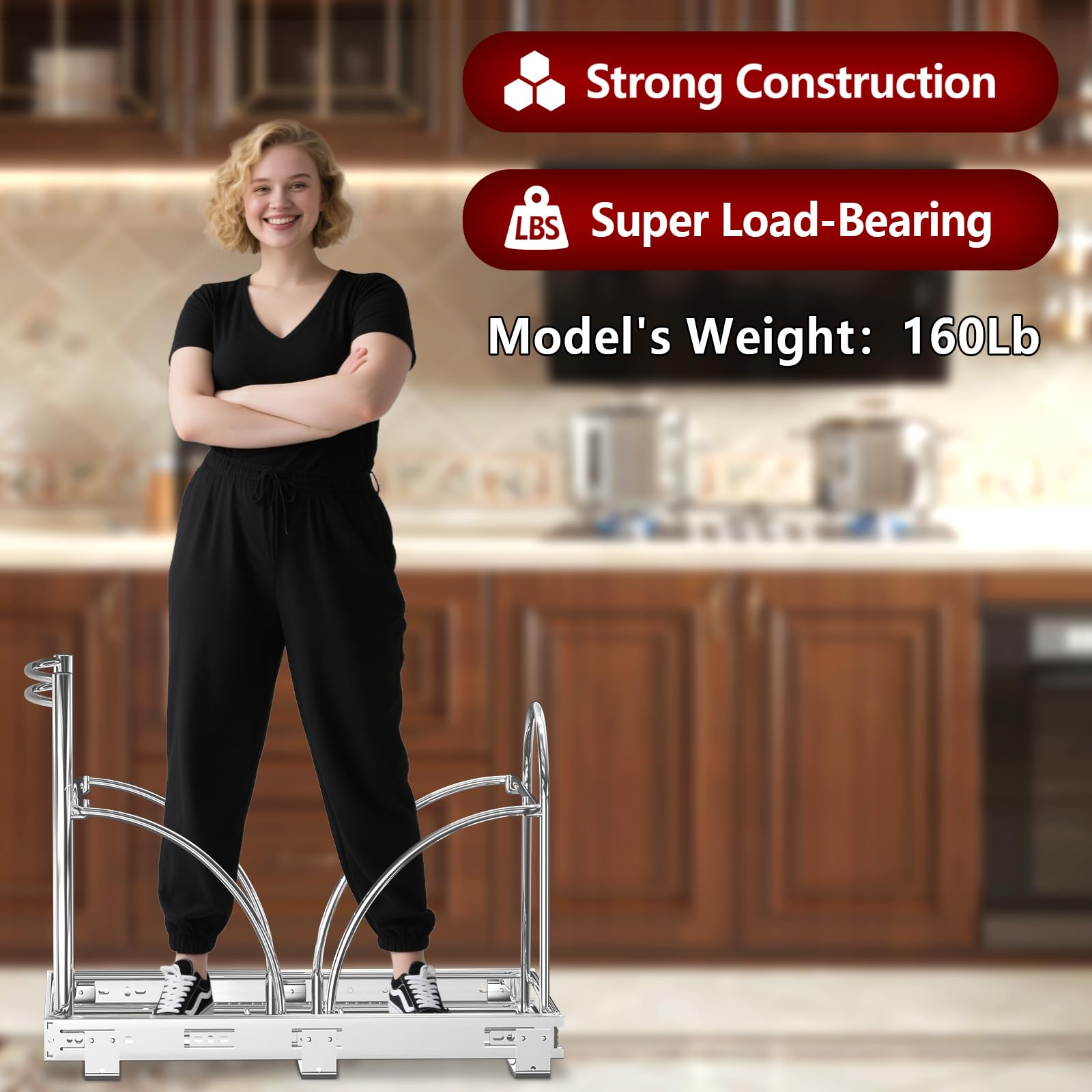 Dual Under Sink Trash Can Heavy Duty Pull Out Trash Can Under Cabinet