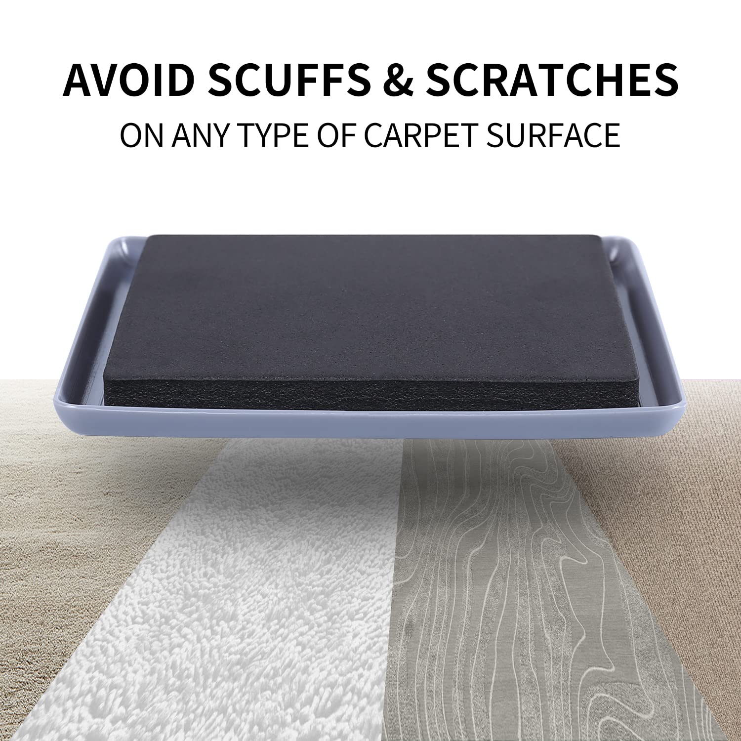 Furniture Sliders for Carpet Moving Sofa Bed Couch Fridge 5" 8pcs (8 Count)