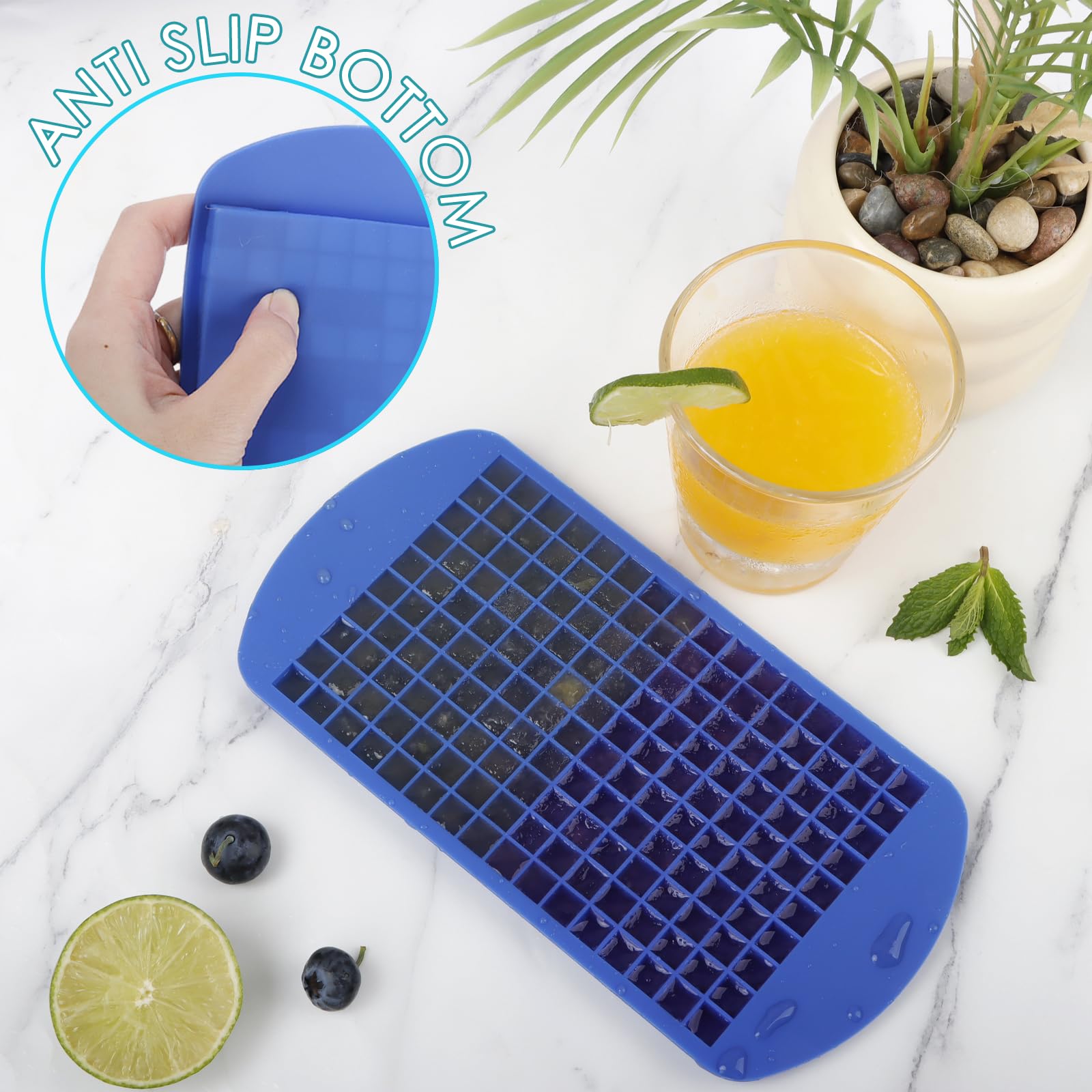Silicone Mini Ice Cube Trays 2 Pack (3.2 Ounce)