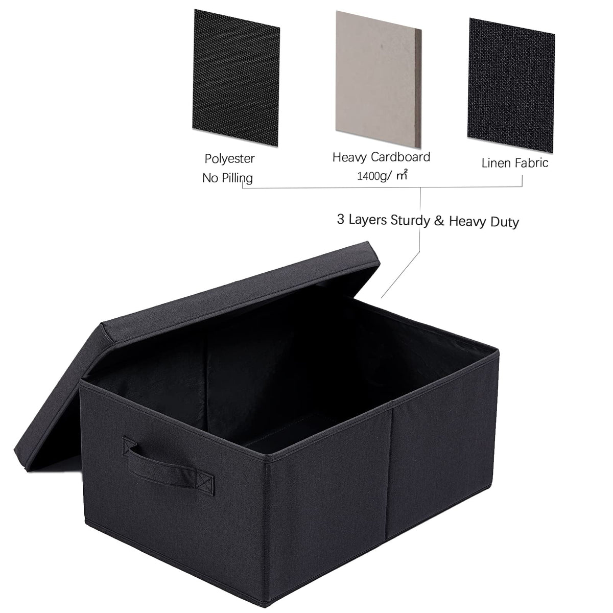 Storage Bins with Lids for Organizing (2 Count)