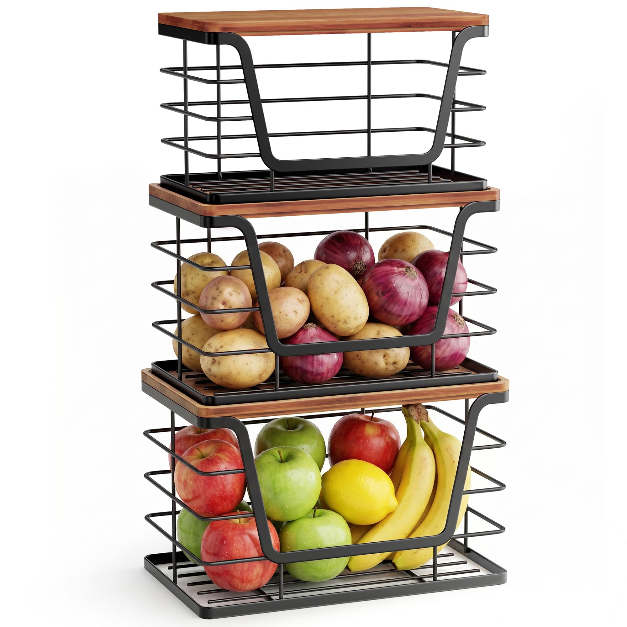 3 Pack Stackable Storage Bins with Lids (3 Count)
