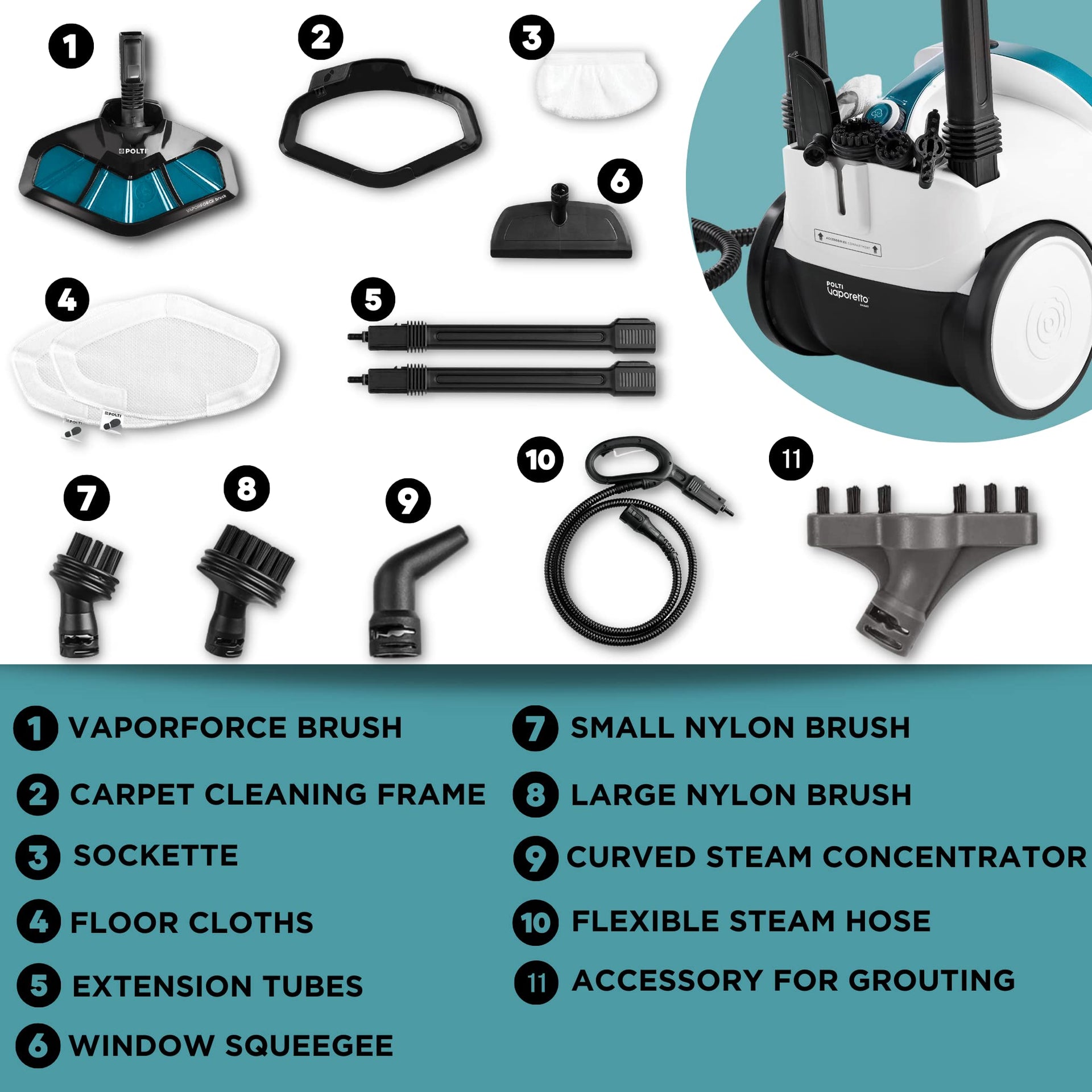Vaporetto Smart 100 Steam Cleaner with Unlimited Steam Technology