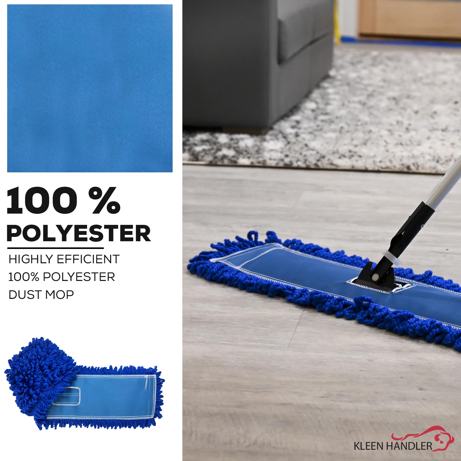 24" Microfiber Dust Mop Head Replacement (12 Count) - ModHome Supplies