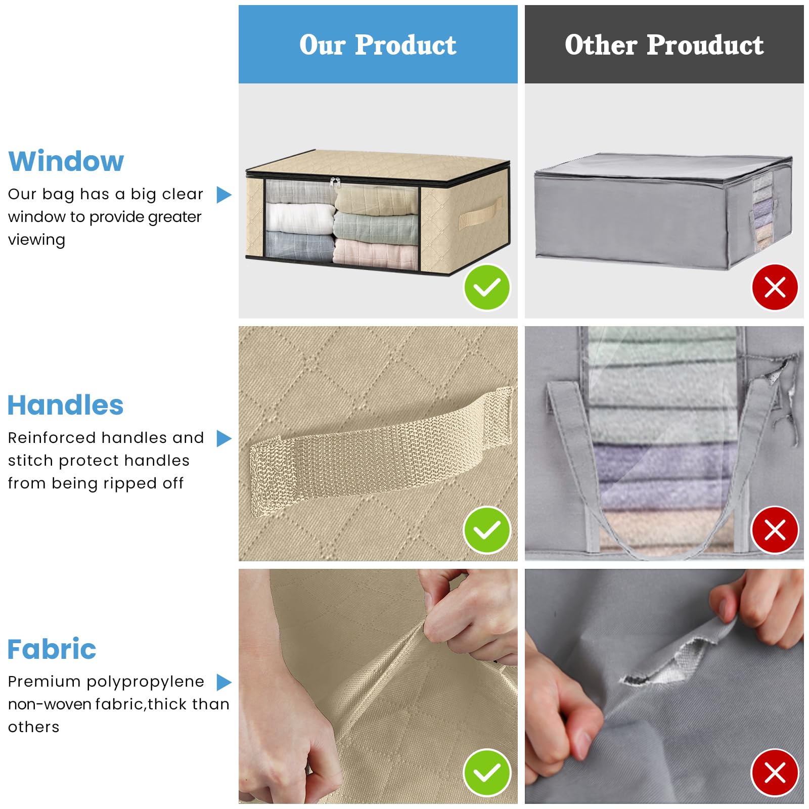 6 Pack Clothes Organizer Storage Bags (6 Count)