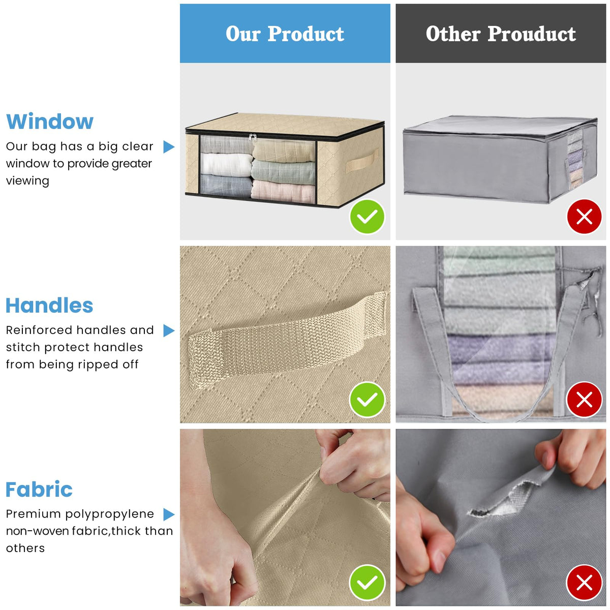 8 Pack Clothes Organizer Storage Bags (8 Count)