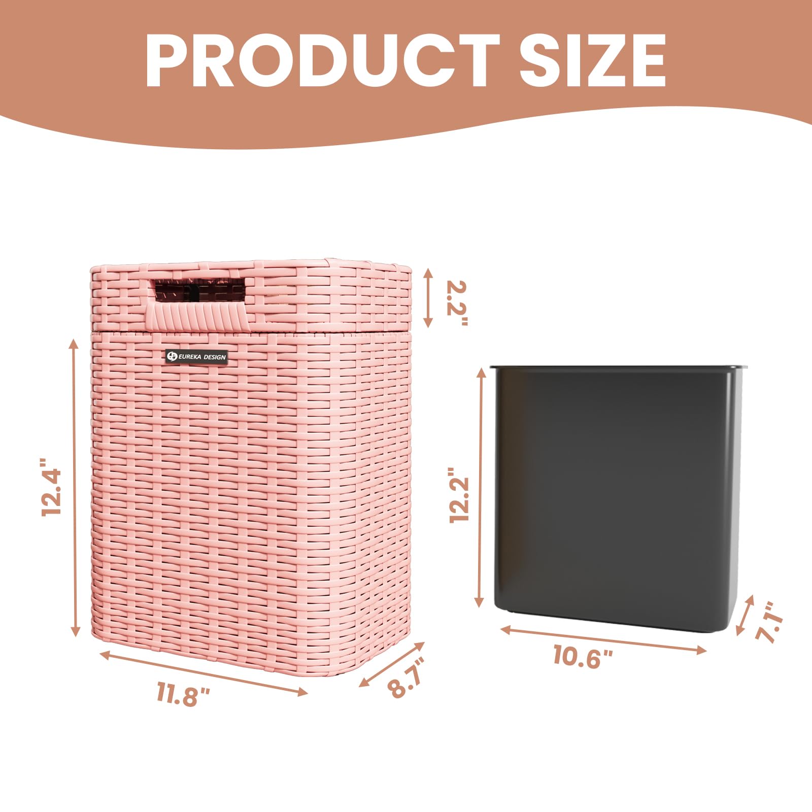 Ypati Handwoven 4 Gallon Rattan Trash Can with Lid
