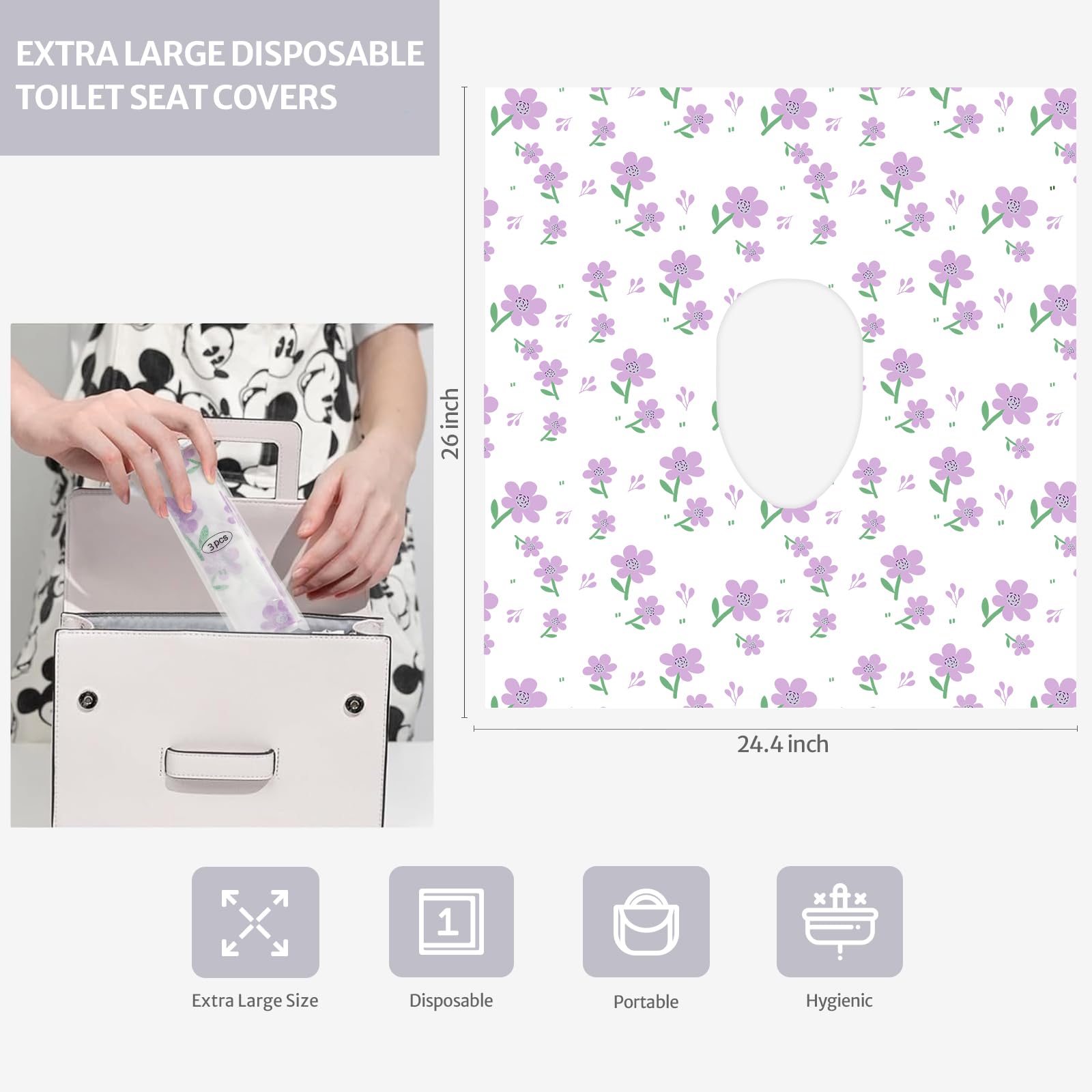 30 Pcs Toilet Seat Covers Disposable for Toddlers & Adults (30 Count)