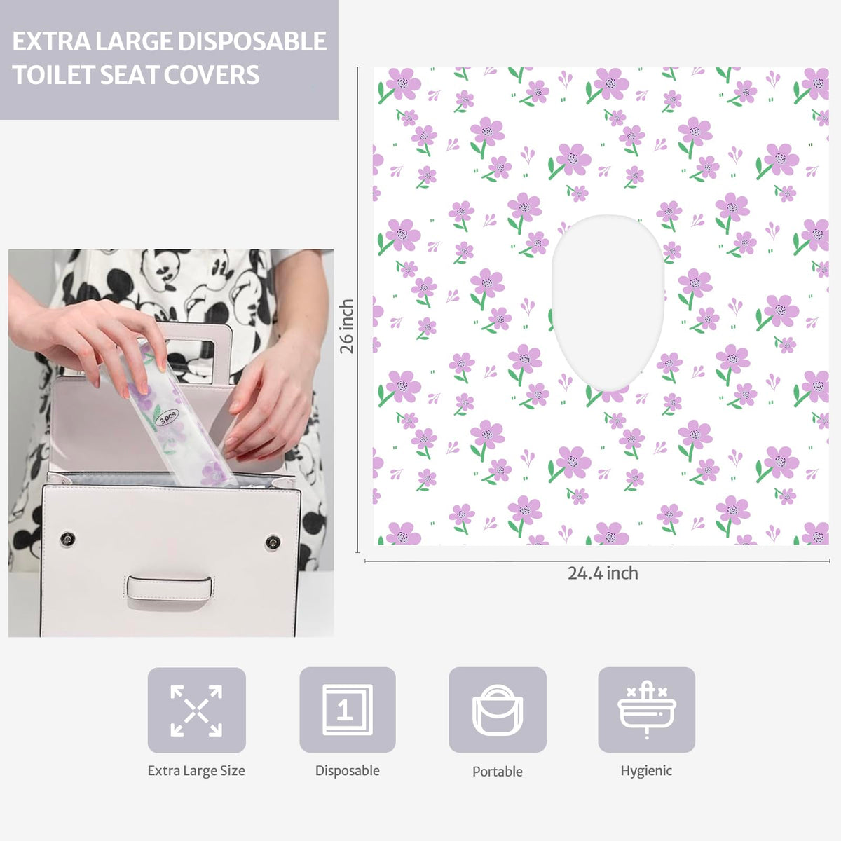 30 Pcs Toilet Seat Covers Disposable for Toddlers & Adults (30 Count)