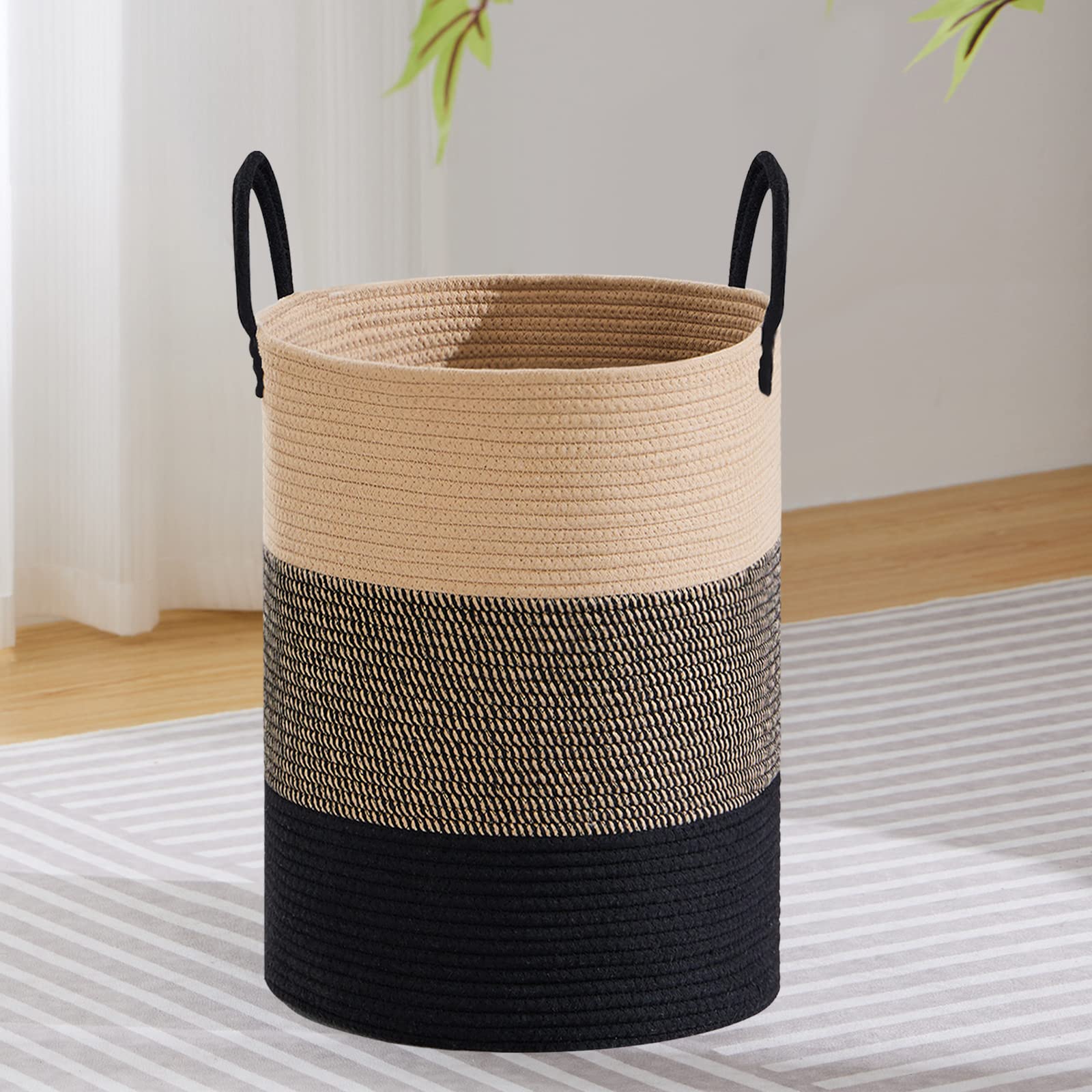 58L Tall Woven Laundry Basket Hamper