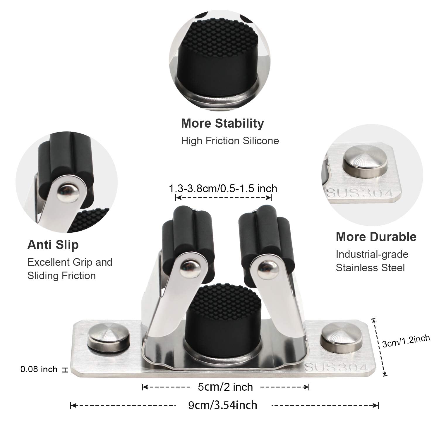 Mop and Broom Holder Wall Mount (5.9 Ounce)