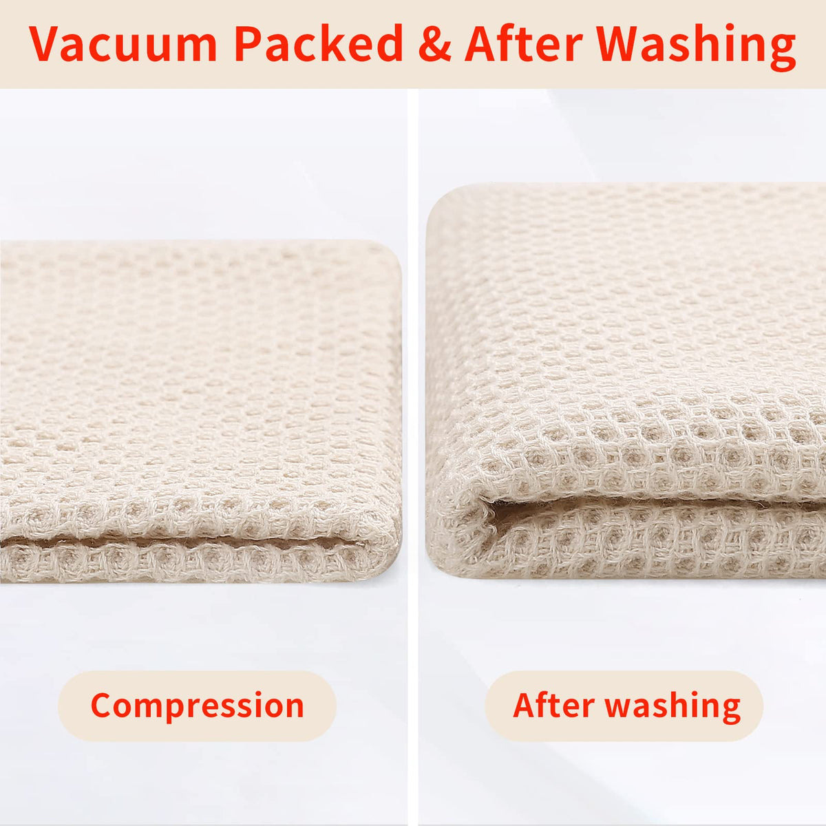 100% Cotton Oversized Waffle Weave Kitchen Towels 4 (4 Count)