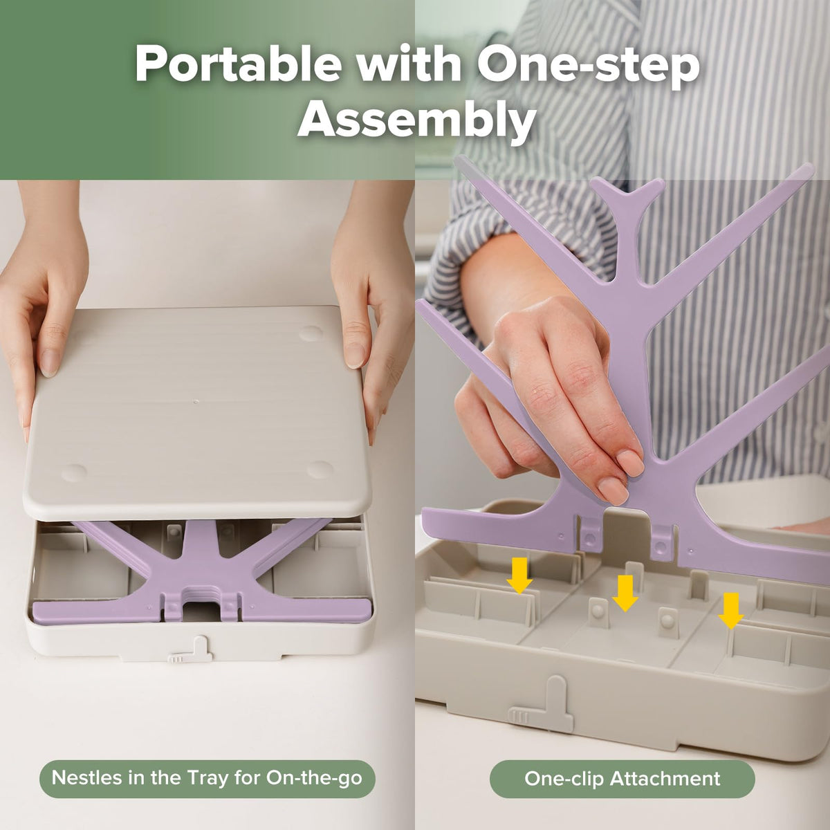 Portable Baby Bottle Drying Rack with Tray