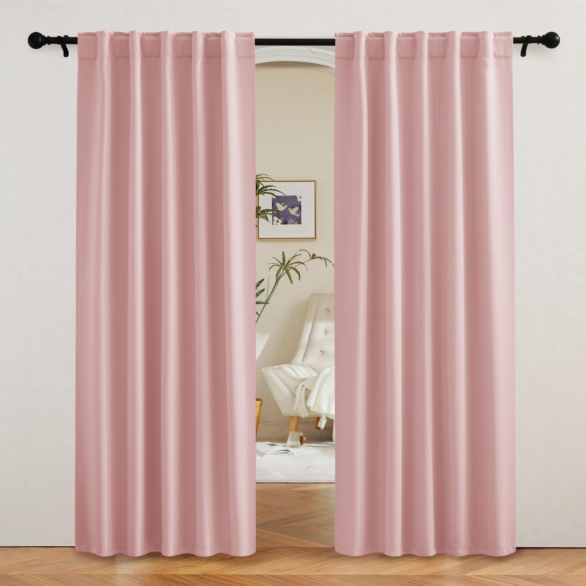 Blackout Curtains 80 inches Long for Bedroom Living Dining Room (2 Count)