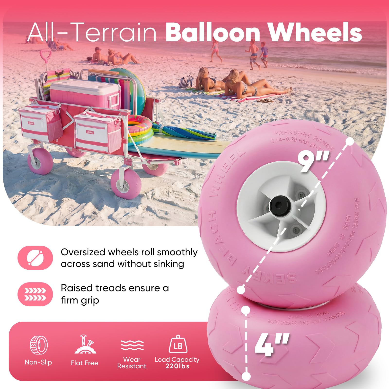 Heavy Duty Beach Wagon with 9