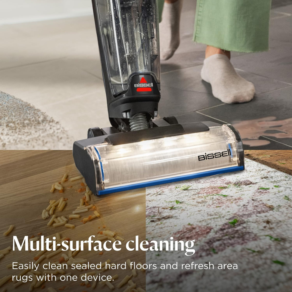 BISSELL CrossWave OmniFind Cordless Wet Dry Vacuum with FurFinder Headlights, Multi-Surface Hard Floor Cleaner, 3967F - ModHome Supplies