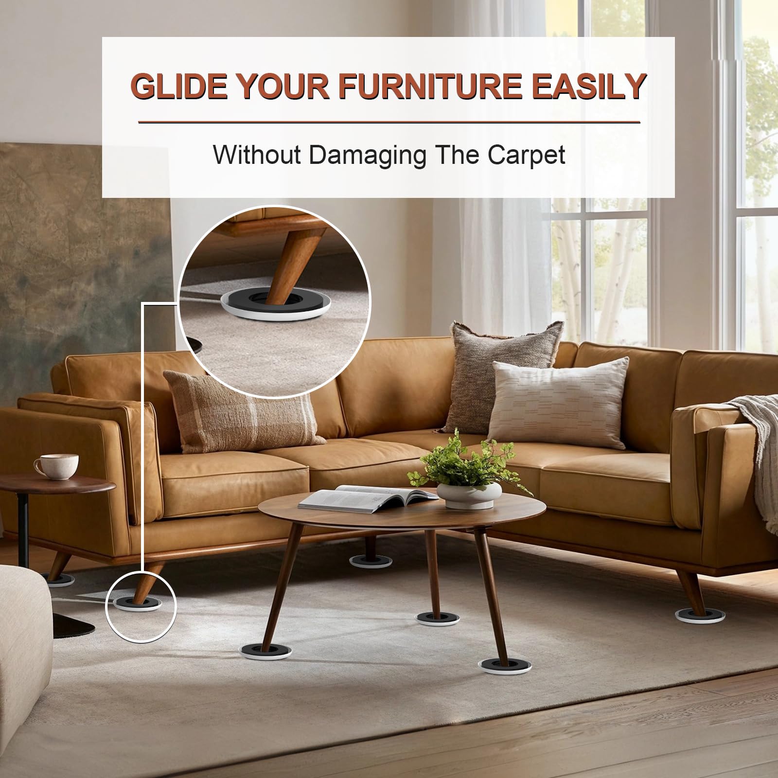 Furniture Sliders for Carpets (4 Count)