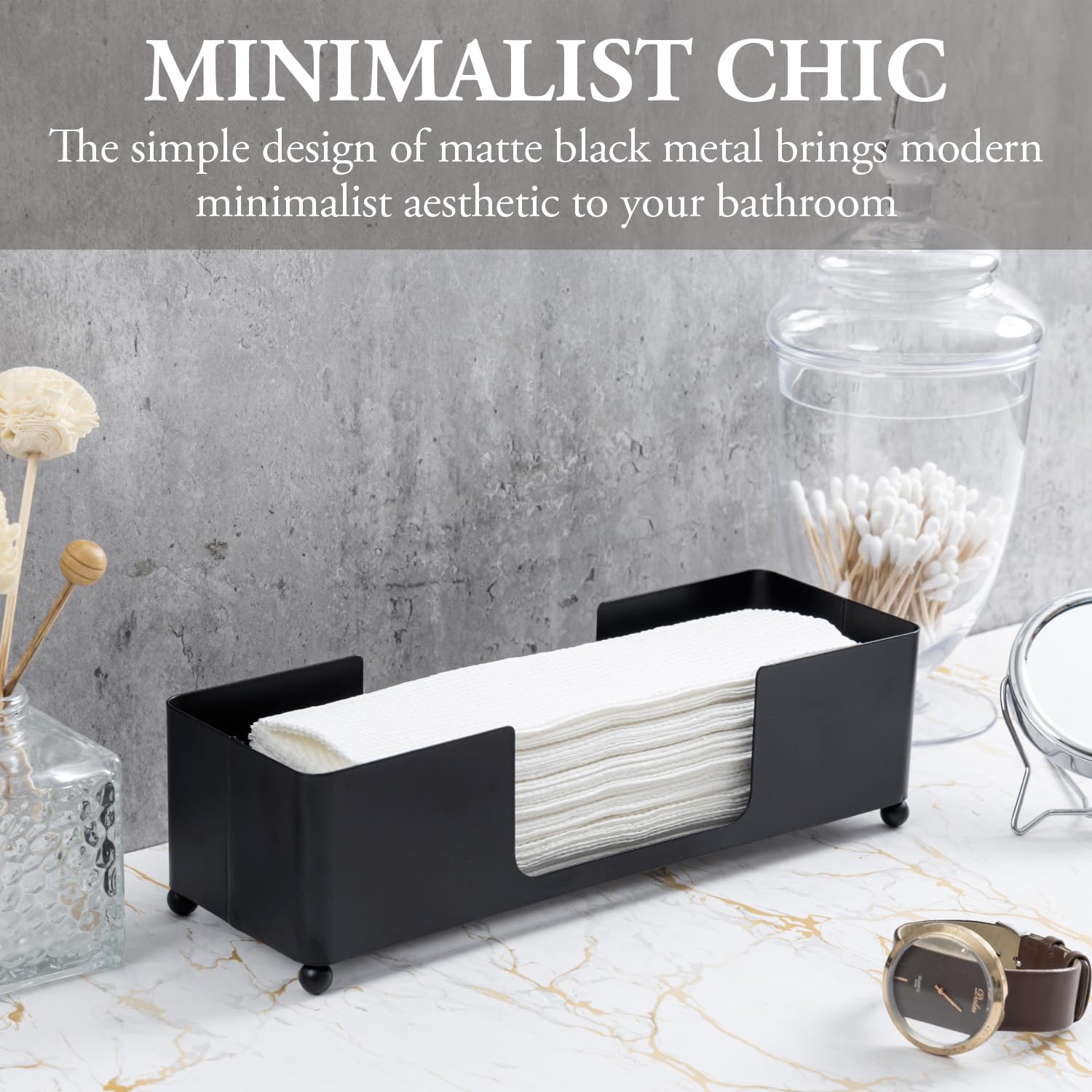 Black Metal Folded Paper Towel Holder Dispenser (2 Count)