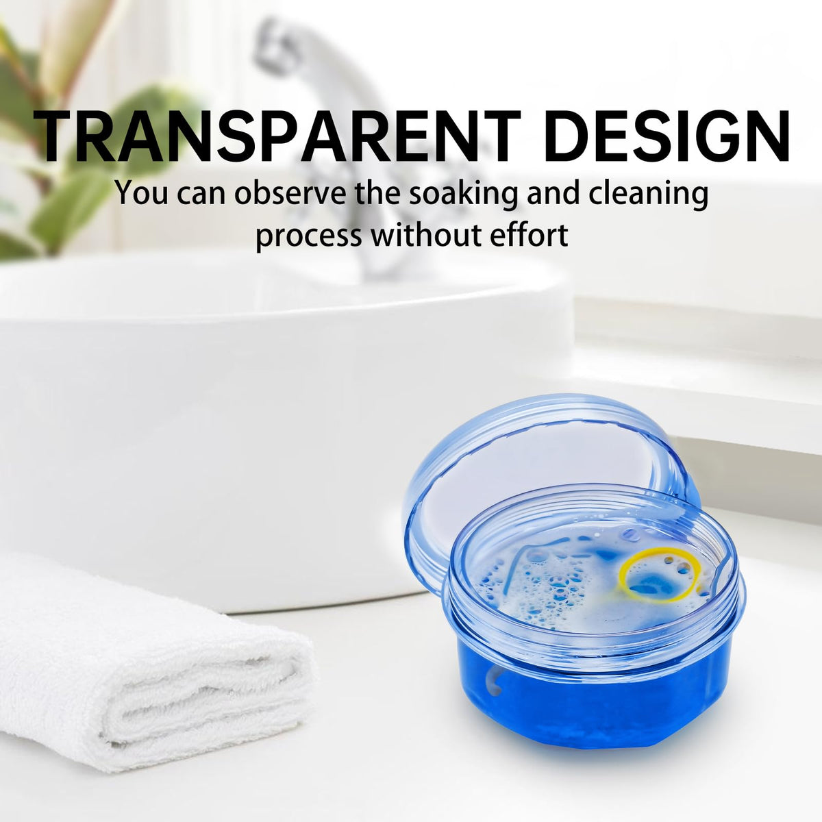 No Leak Partial Denture Case Retainer Bath Box Cup