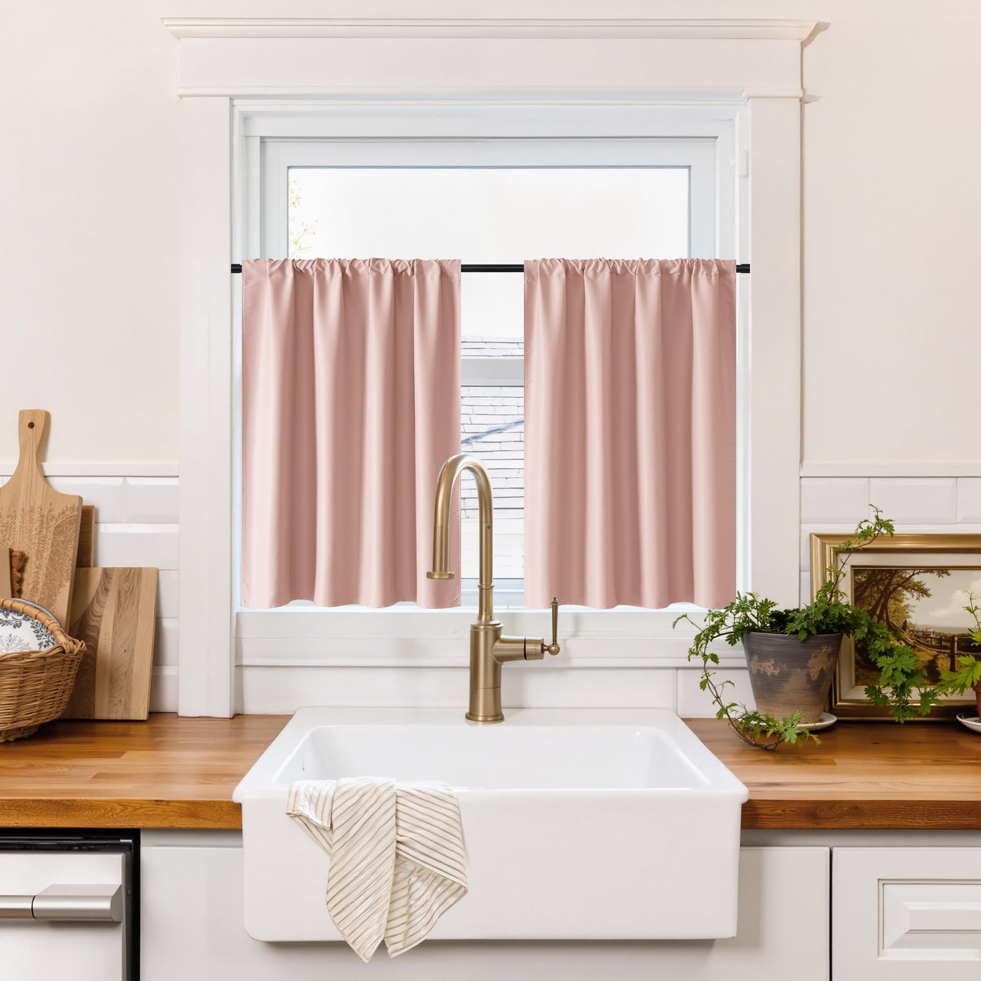 100% Blackout Short Curtains for Small Window (2 Count)
