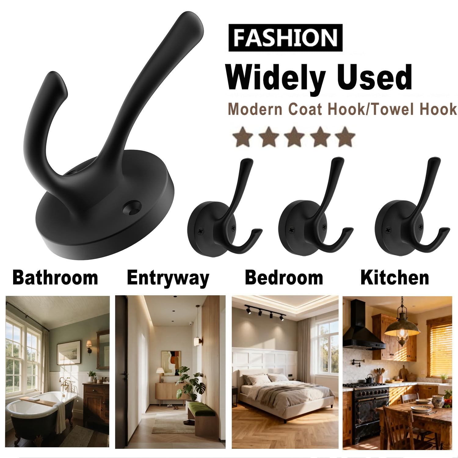 Black Wall Hooks Towel Hooks