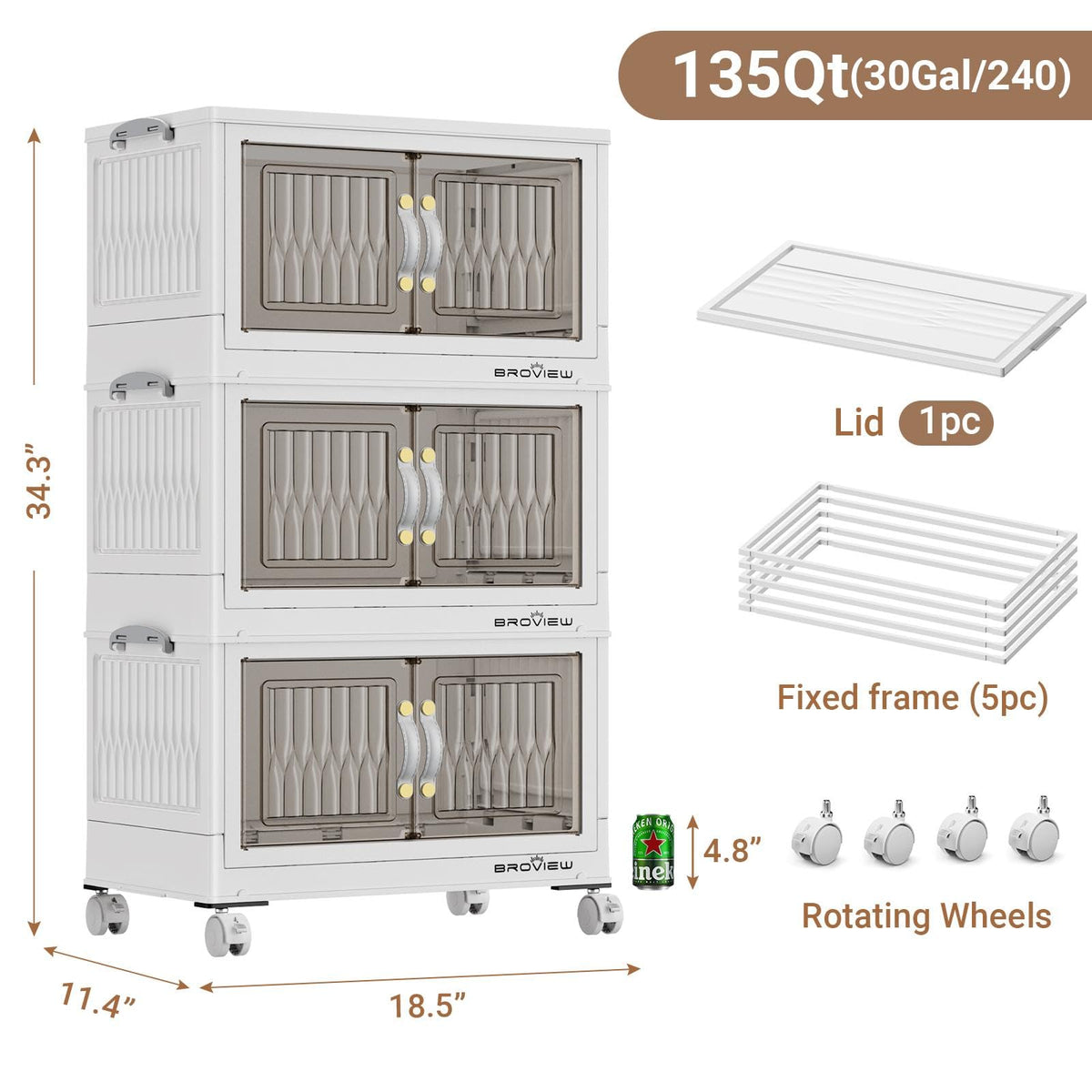 135Qt Stackable Storage Bins with Lid (3 Count)