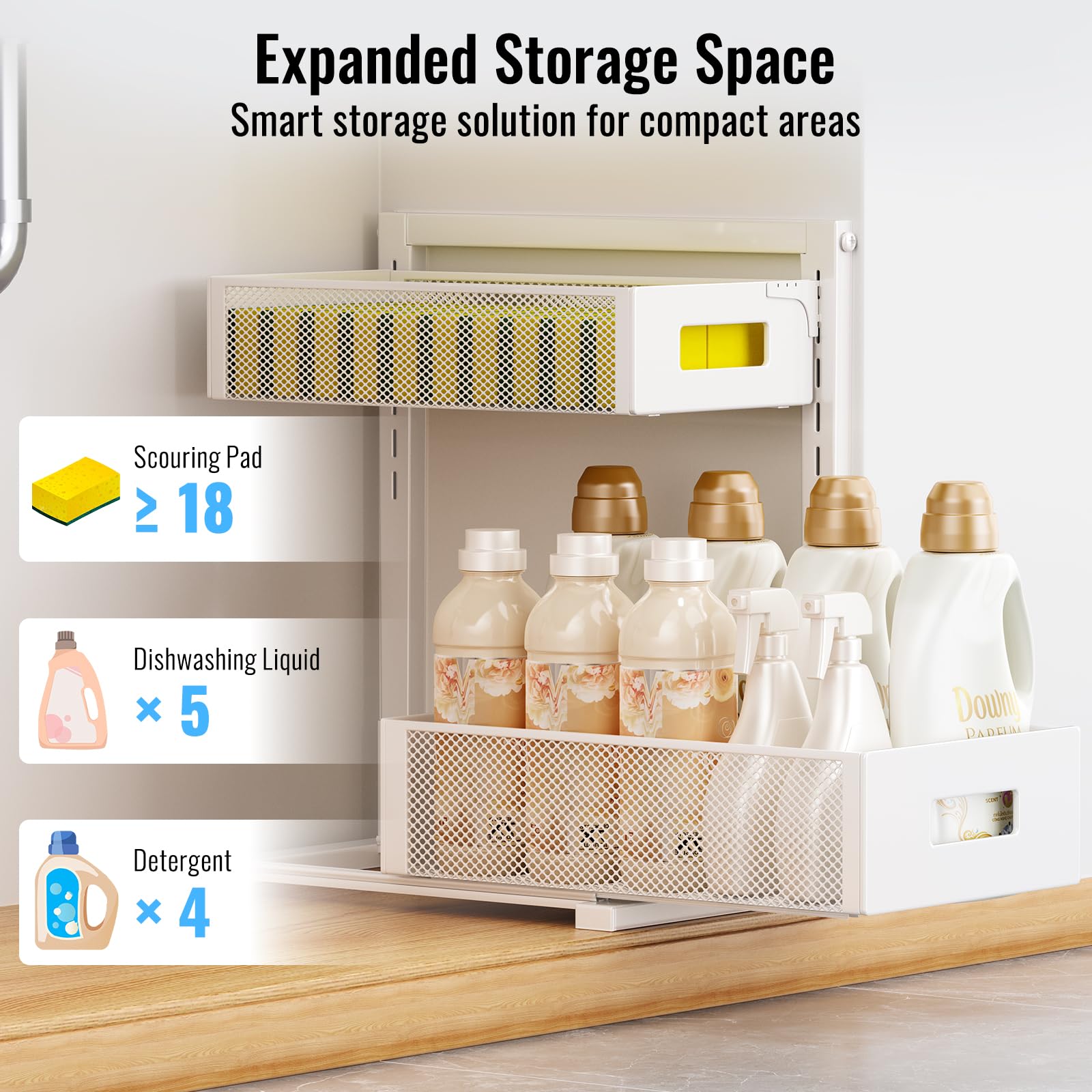 Full Metal Under Sink Organizer (2 Count)