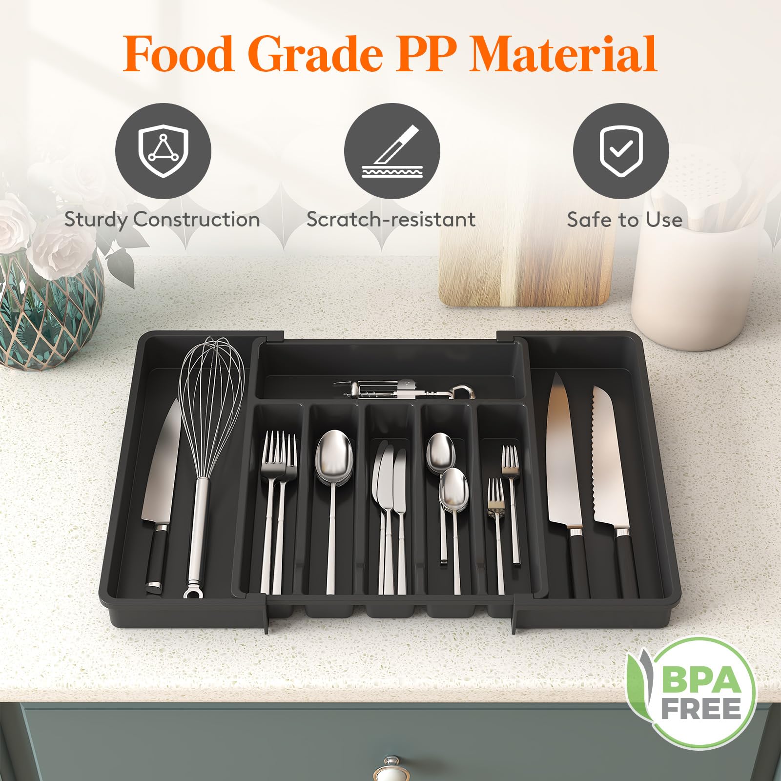 Extra Large Silverware Drawer Organizer