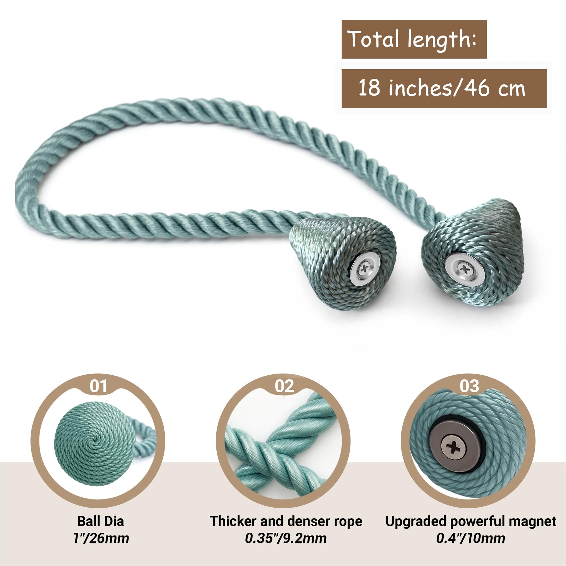 Magnetic Curtain Tiebacks Blue 2pcs (2 Count)