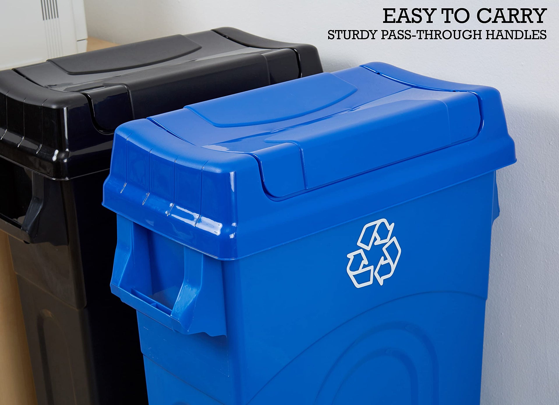 23 Gallon Highboy Plastic Recycling Bin Kitchen Trash Can with Lid