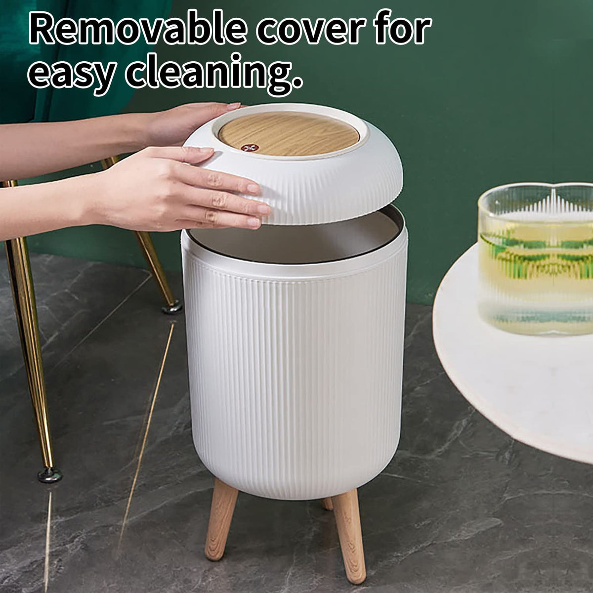 Trash Can With Lid for Bathroom