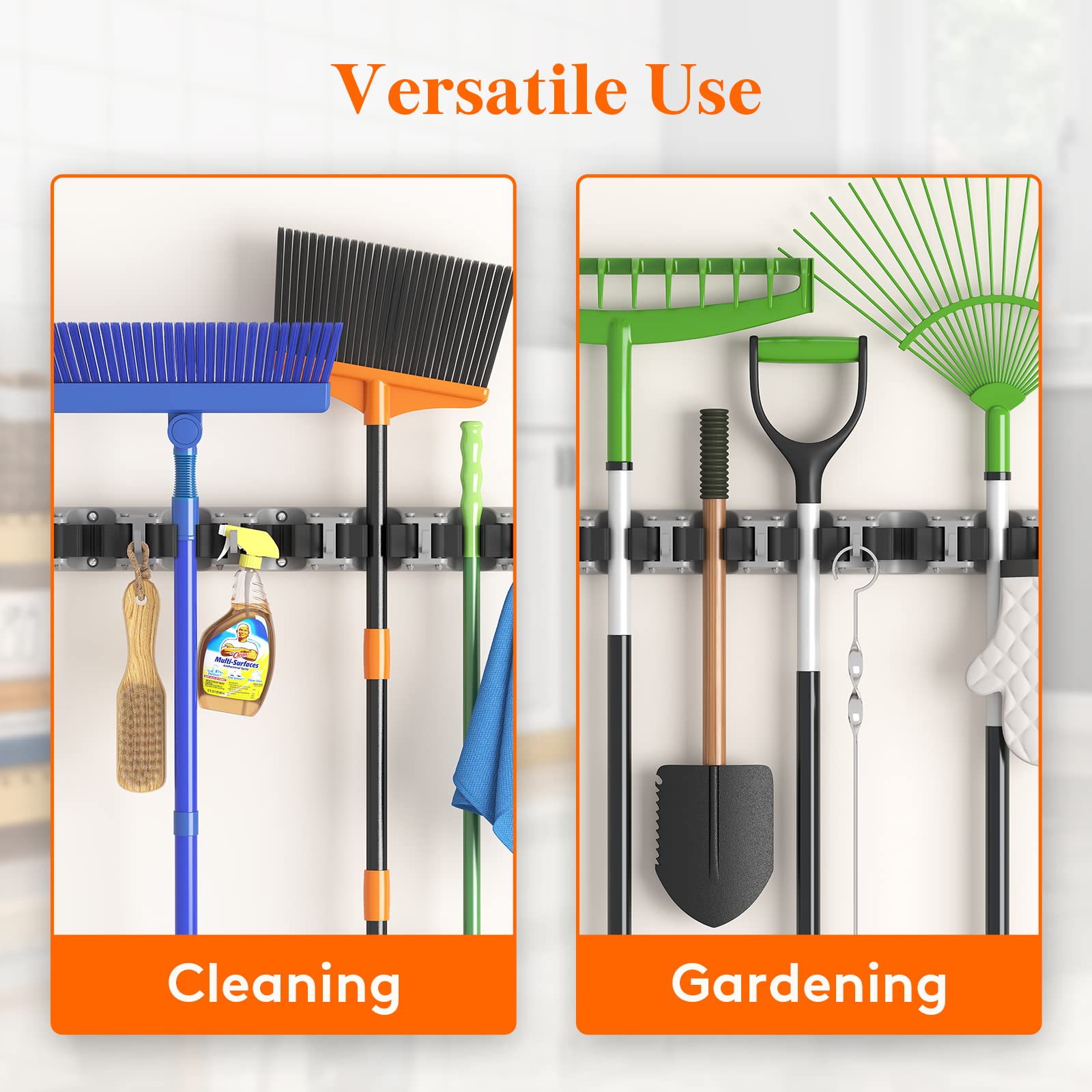 Mop and Broom Holder Organzier Wall Hanging Mount