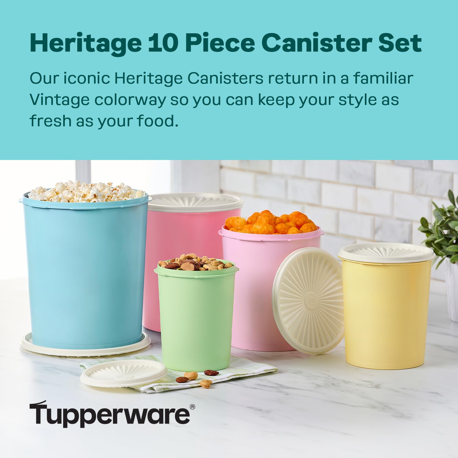 Heritage 10 Piece Pastel Tall Canister Set