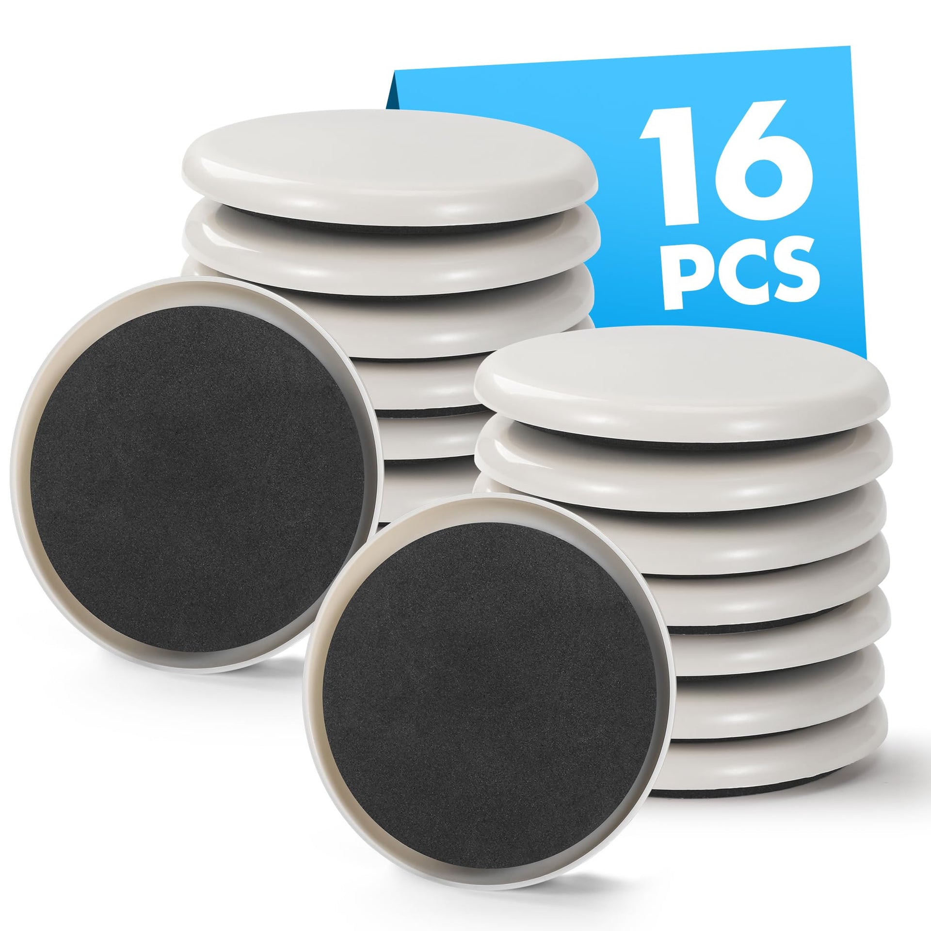 16 Pack Furniture Movers Sliders for Carpet & Hardwood Floors (16 Count)