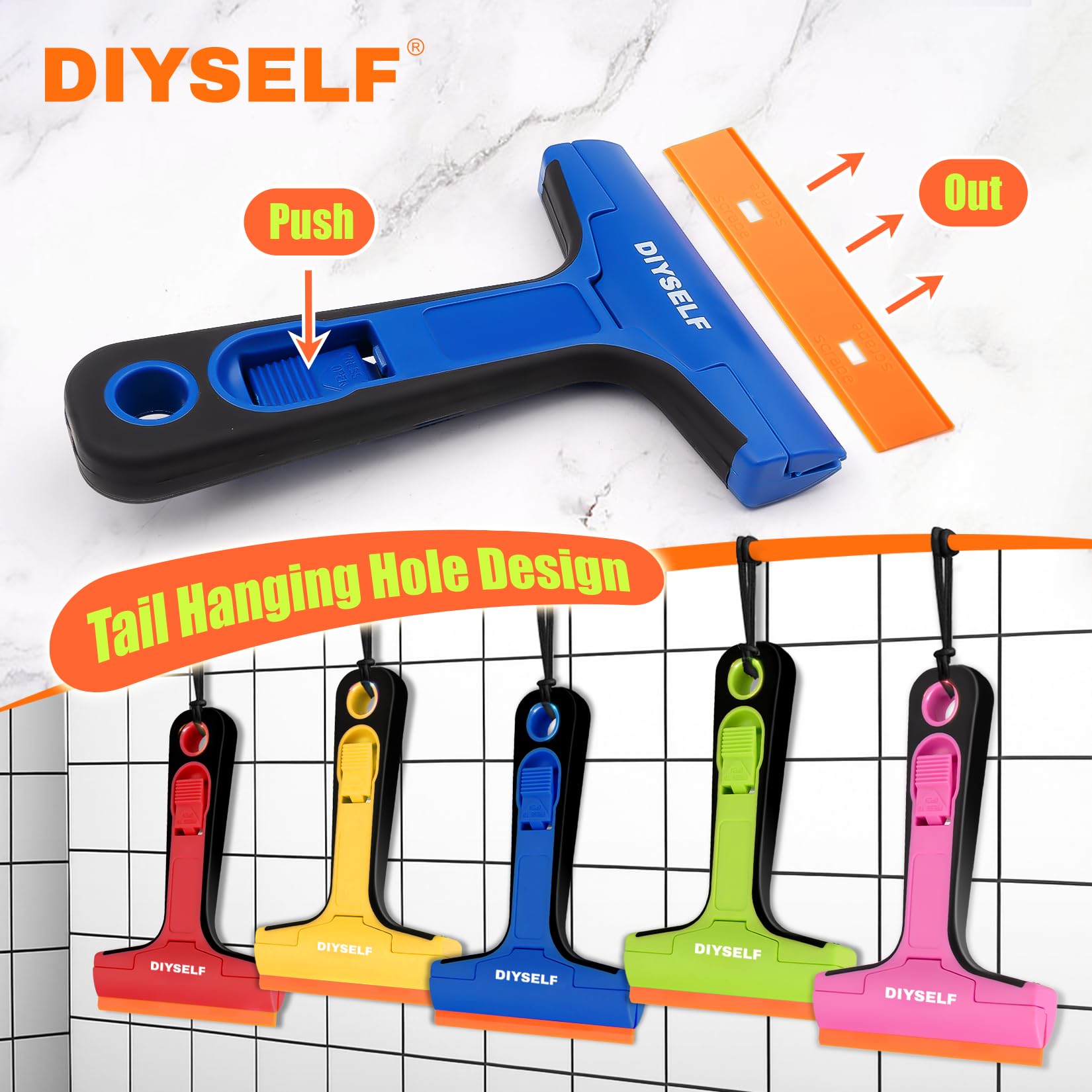 Plastic Glass Scraper Tool with 5 Pcs 4