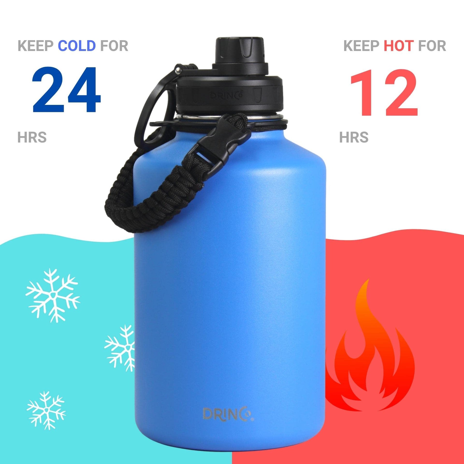Stainless Steel Water Bottle Spout Lid Vacuum Insulated Double Wall Water Bottle Wide Mouth