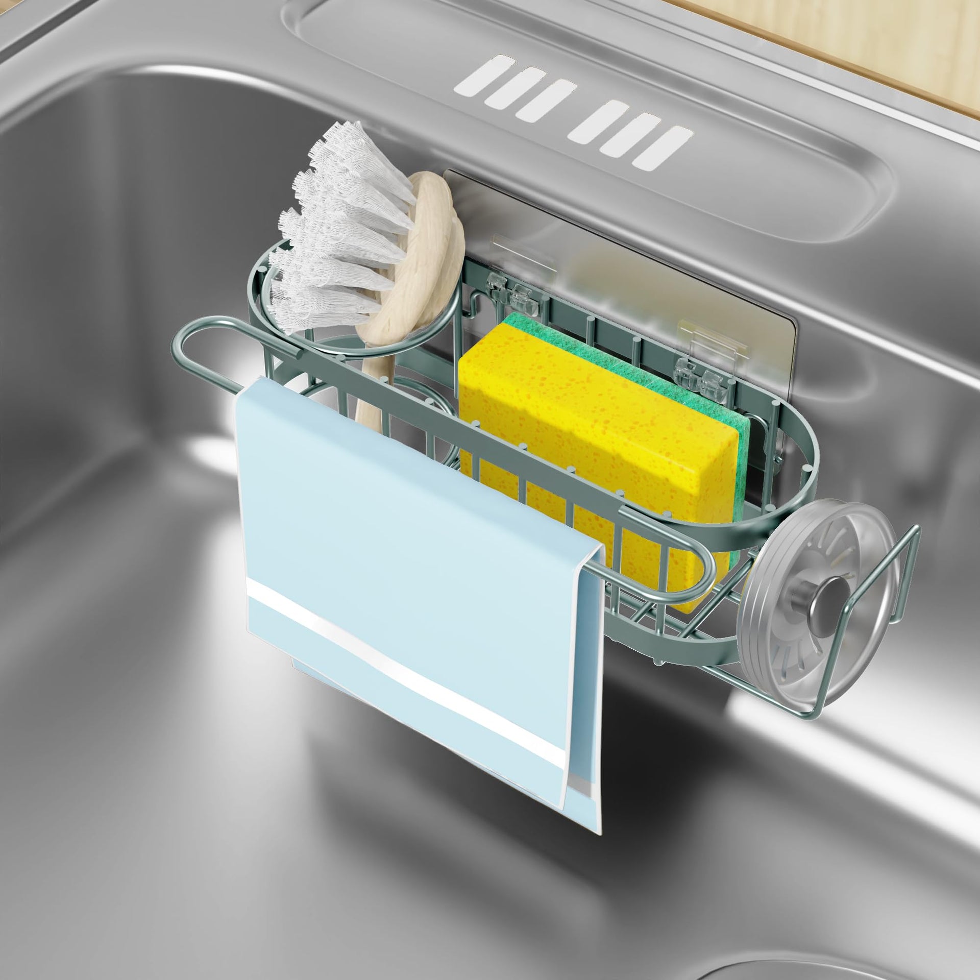 Kitchen Sink Caddy Sponge Holder in The Sink