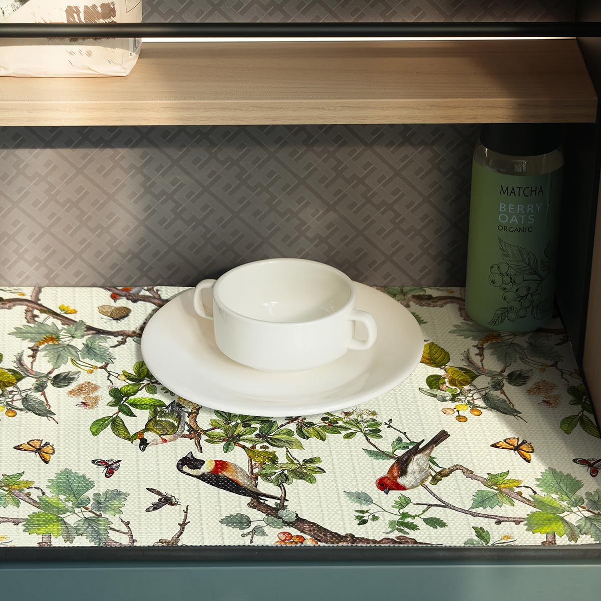 Non Adhesive Shelf Cabinet Liner Floral Drawer Liner 12In x 10FT (1391.08 sq inch)