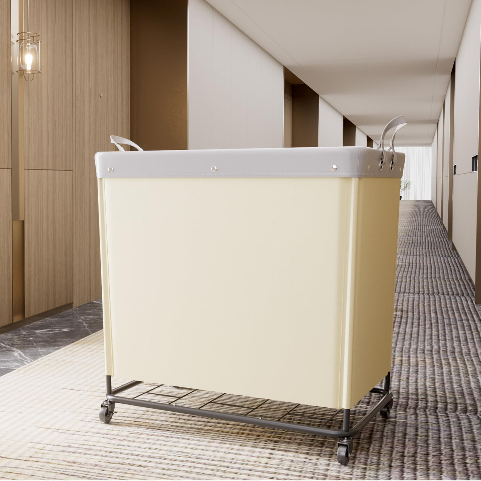 330L Heavy Duty Laundry Basket with Wheels and Handles