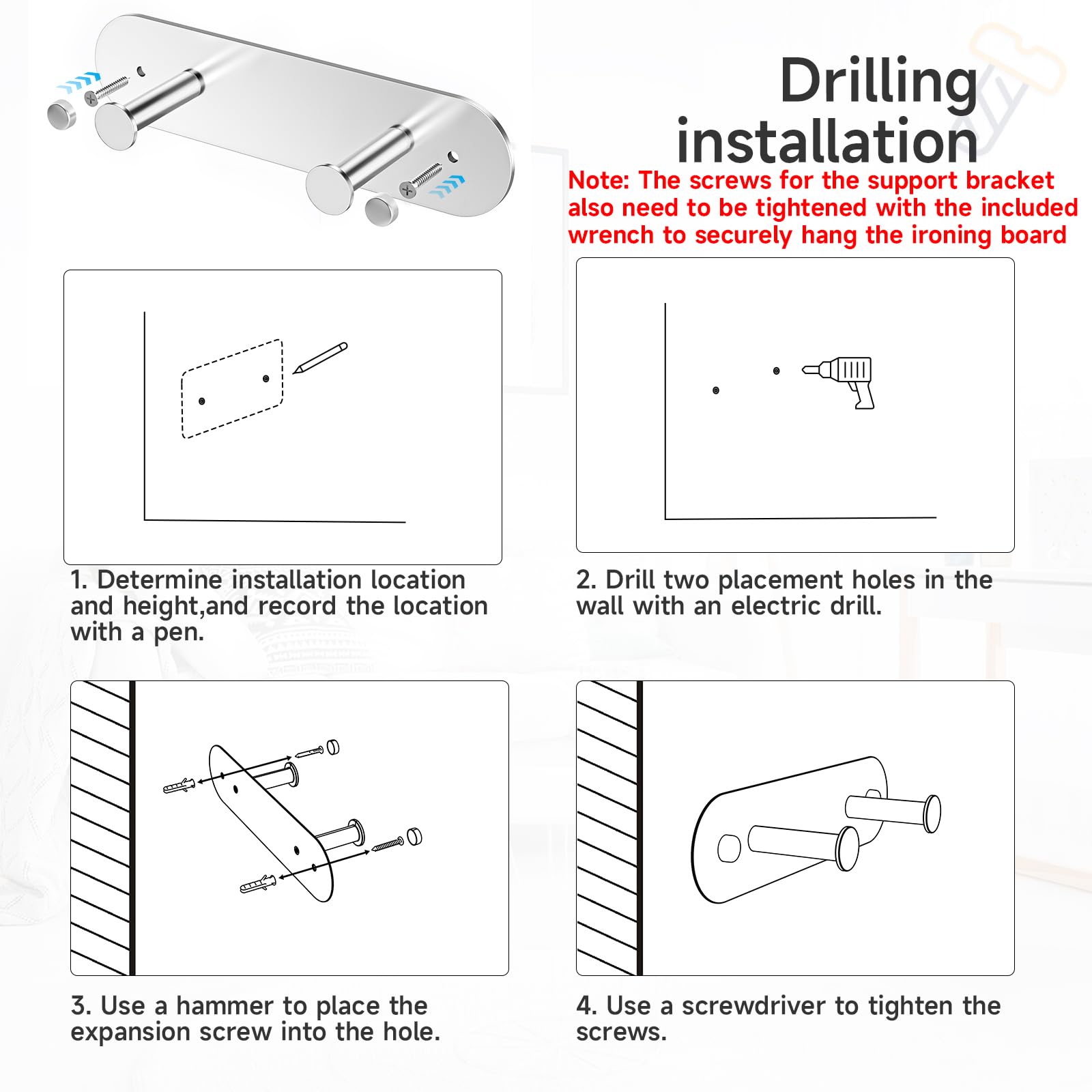 Ironing Board Hanger Wall Mount