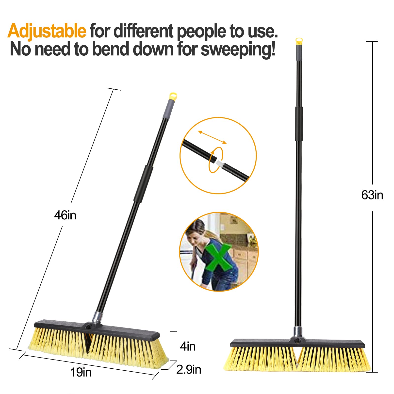 18 Inches Push Broom Outdoor