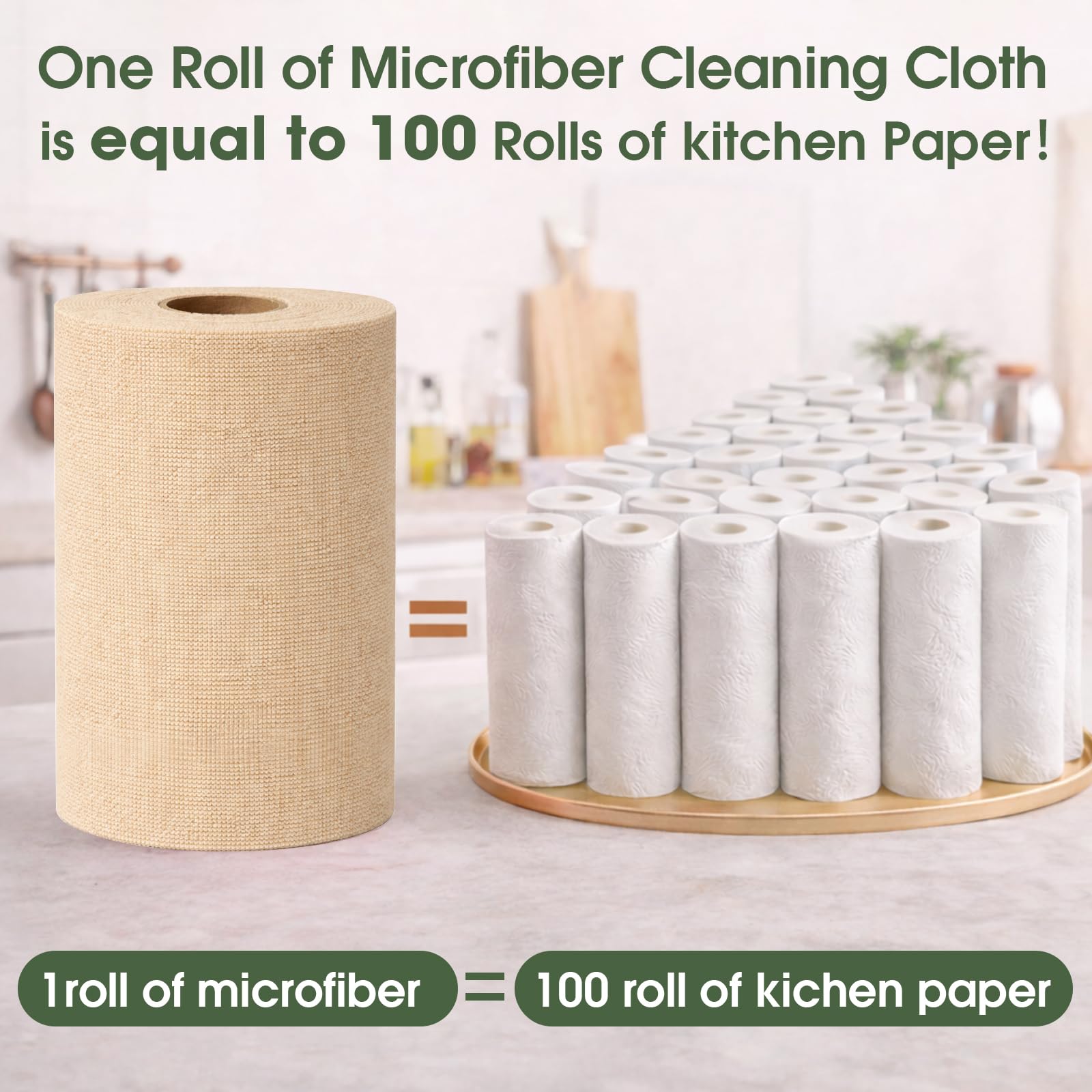 Microfiber Cleaning Cloth Roll (100 Count)