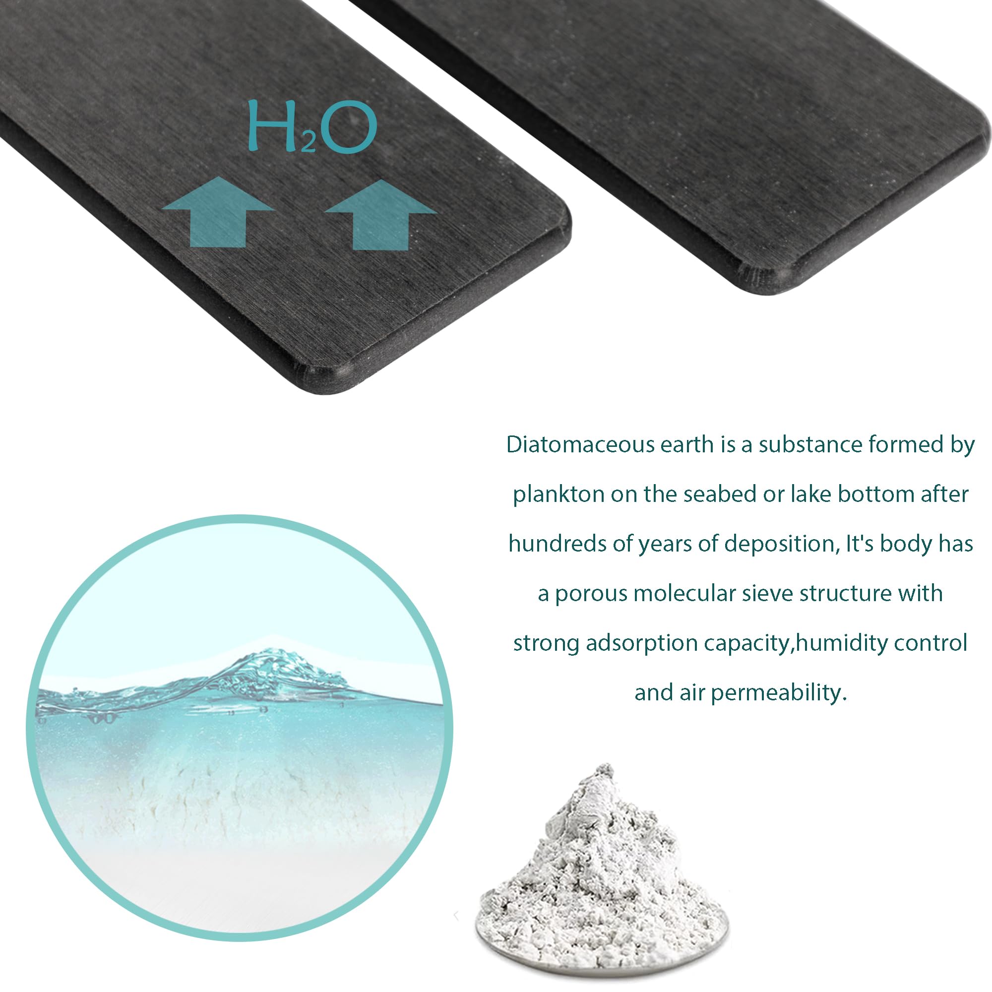 Set of 4 Water Absorbent Diatomite Coasters (4 Count)