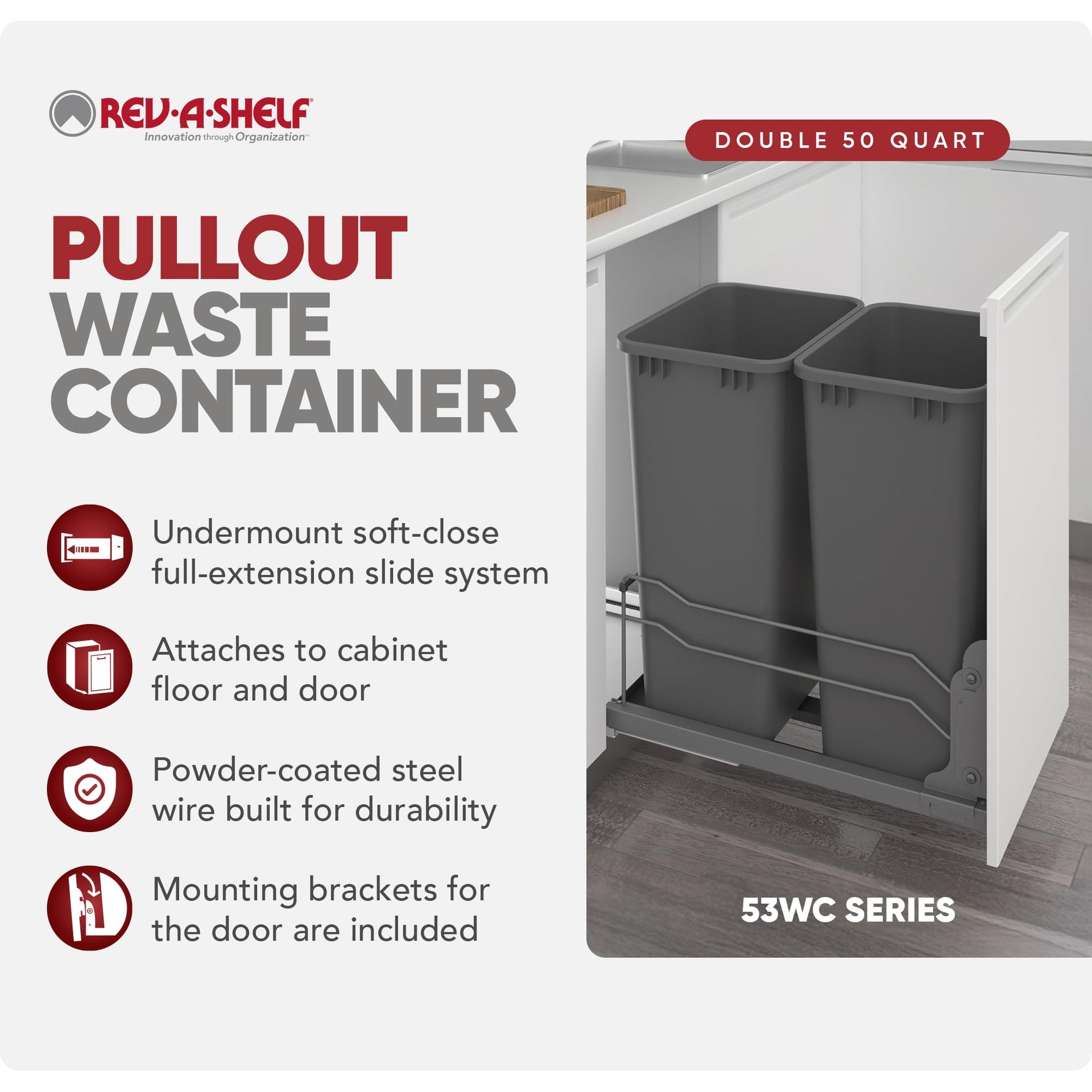 Double Pullout Trash Can w
