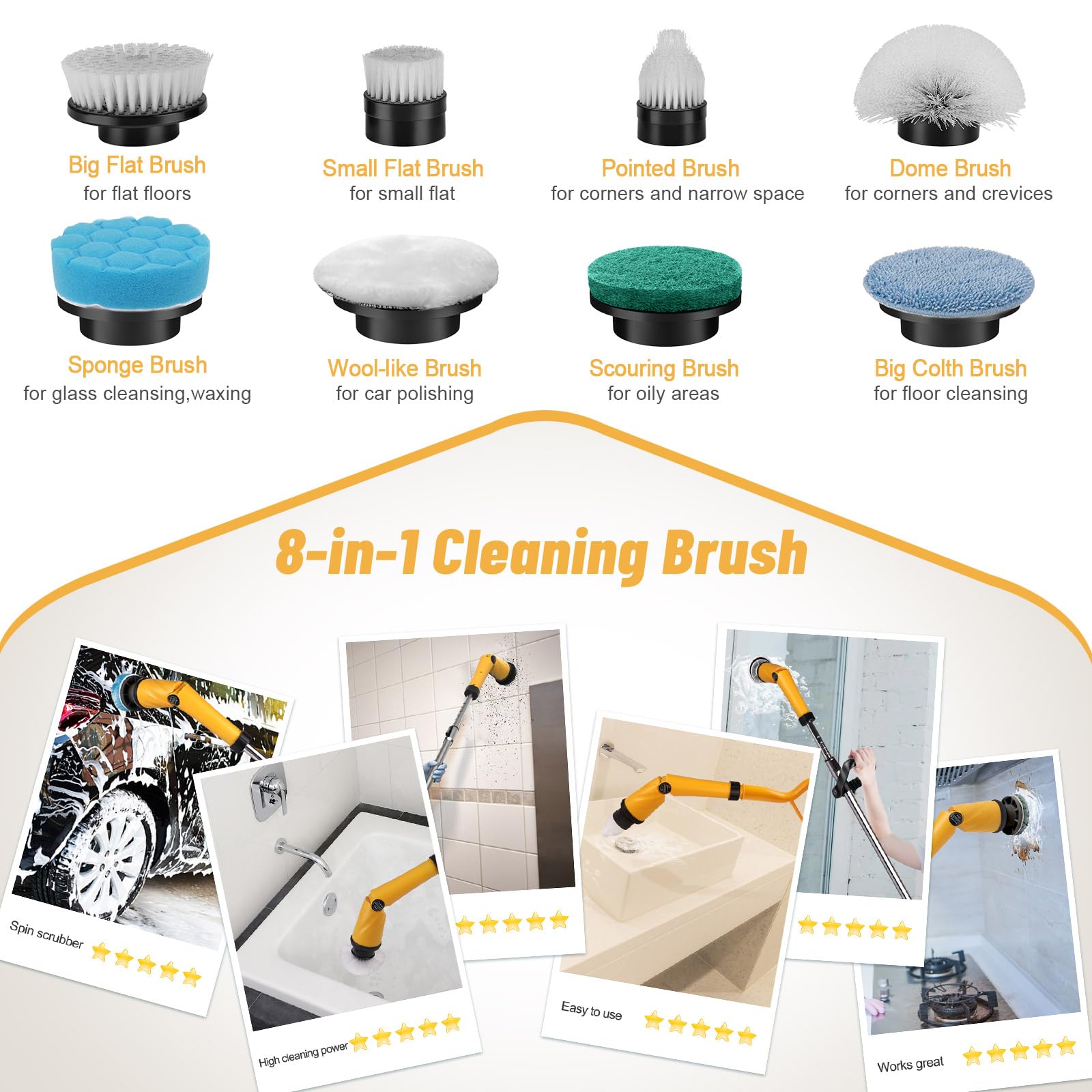1500 RPM Electric Spin Scrubber with Two Batteries Q2 Pro