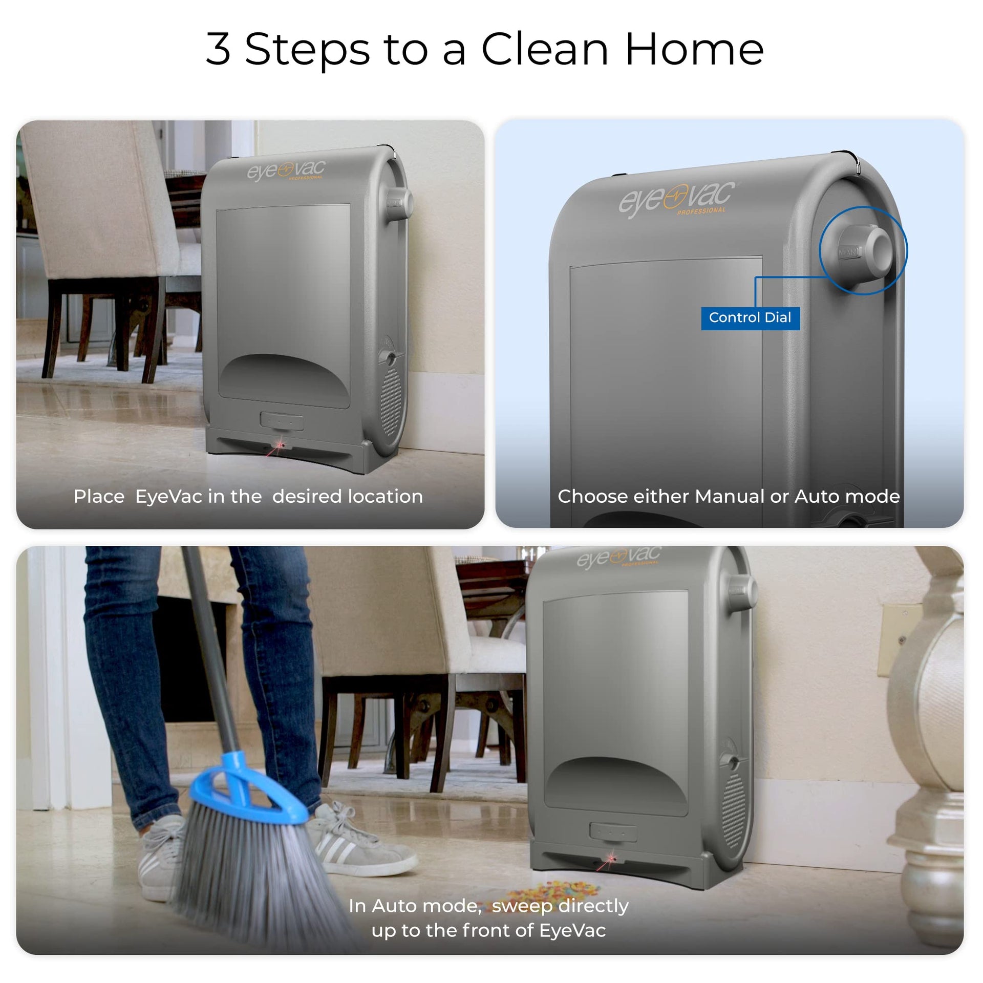 EyeVac Pro Touchless Vacuum Automatic Dustpan