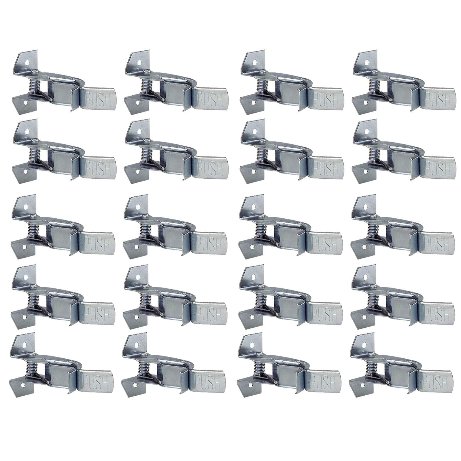 Heavy Duty Metal Gaint Spring Grip Clamp Tool Hanger Wall Orgainzer for Garage Closet Brooms and Mops Wall Mount Holder (20 Count)