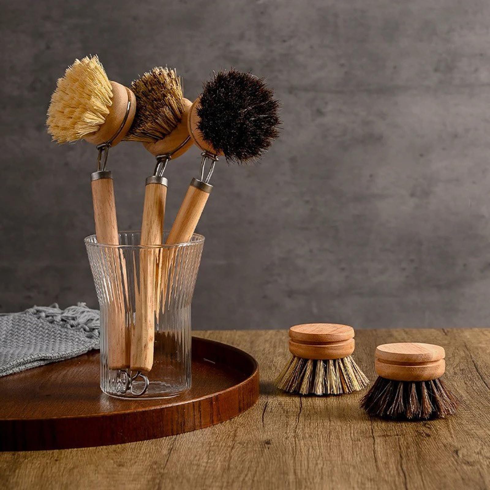 Bamboo Dish Brush with Handle