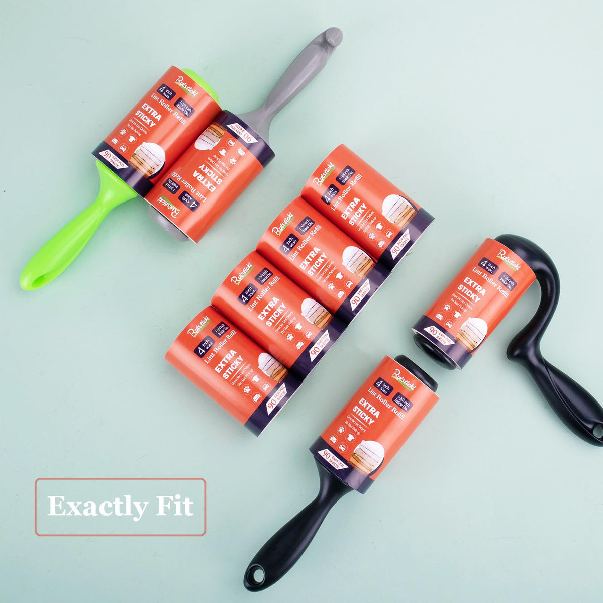 4 inch Lint Roller Refills Only for Scotch Brite (360 Sheets Total)