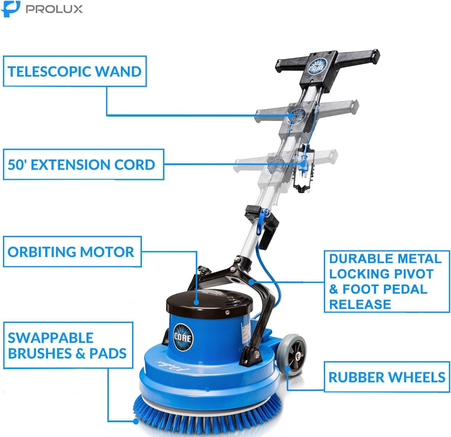 Core Heavy Duty 15 inch Floor Buffer Scrubber and Polisher Cleaning Machine